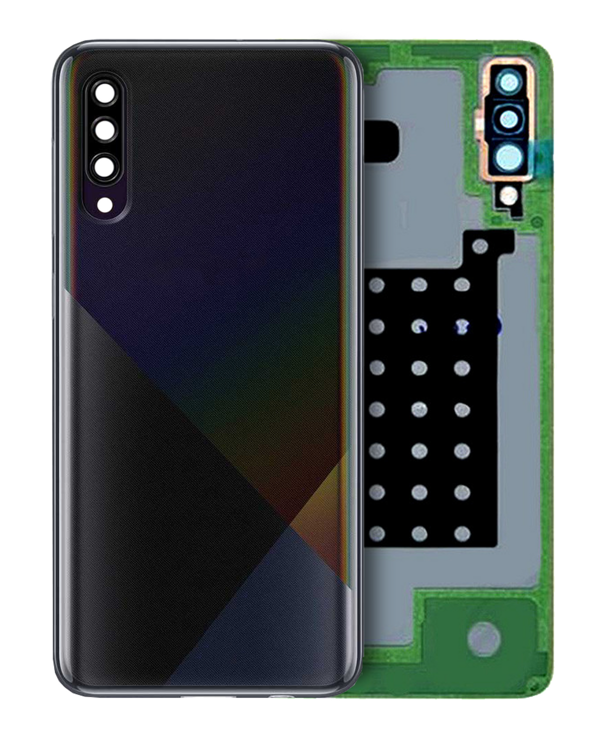Back Cover Glass With Camera Lens Compatible For Samsung Galaxy A30S (A307 / 2019) (Service Pack) (White)