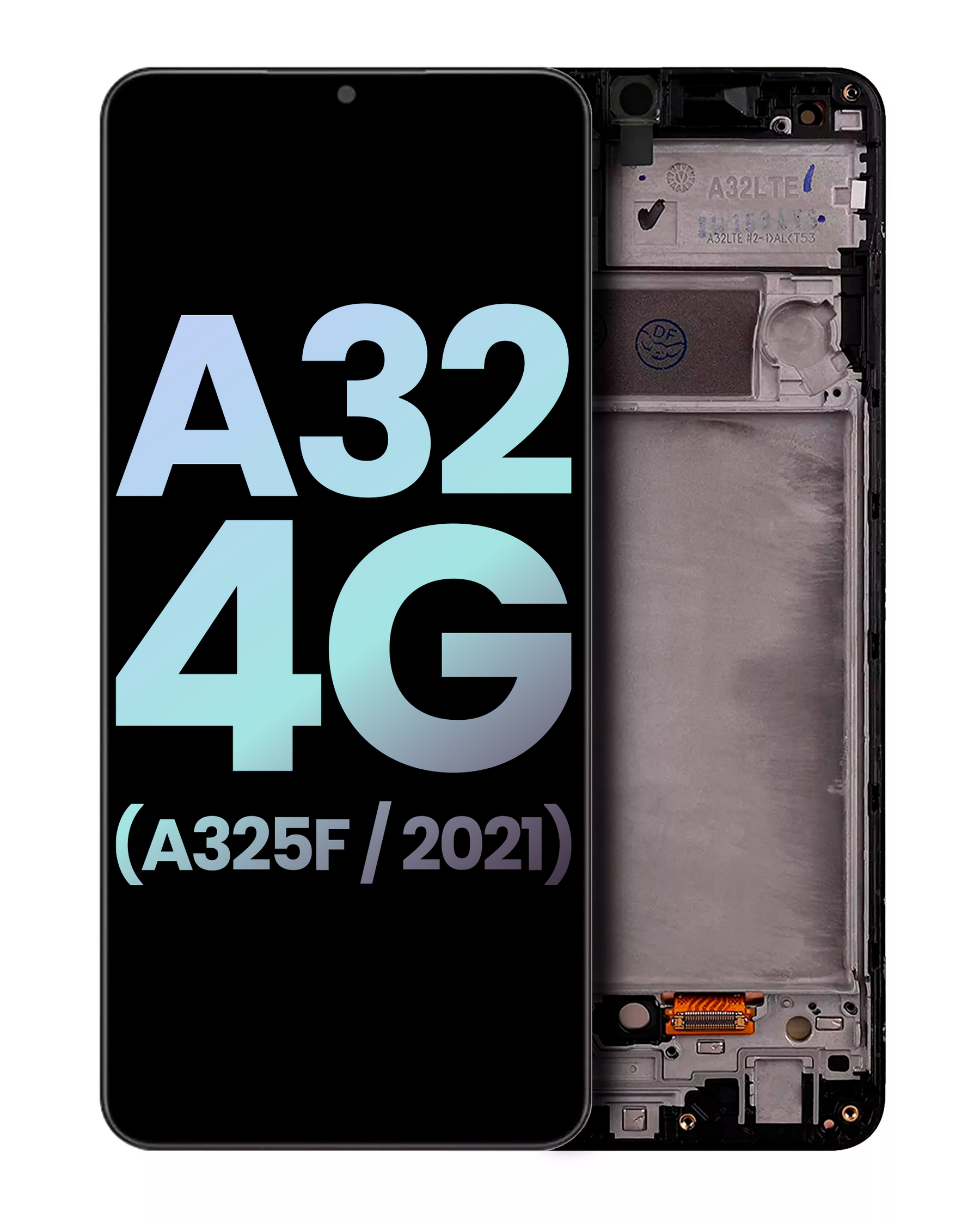 LCD Assembly With Frame Compatible For Samsung Galaxy A32 4G (A325 / 2021) (Service Pack) (Awesome Black)
