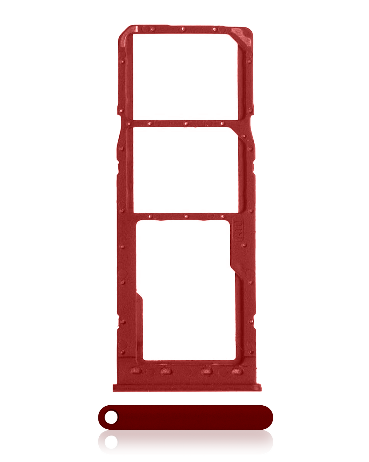 Dual Sim Card Tray Compatible For Samsung Galaxy A10 (A105 / 2019) (Red)