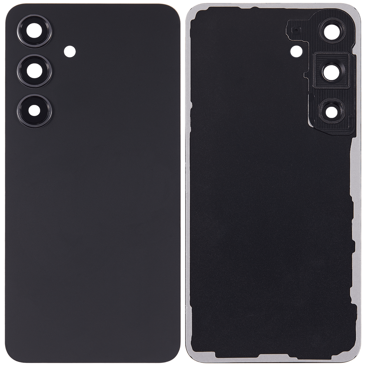 Replacement Back Cover Glass With Camera Lens Compatible For Samsung Galaxy S24 5G (No Logo) (Aftermarket Plus) (Onyx Black)