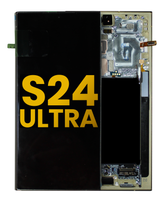 OLED Assembly With Frame Compatible For Samsung Galaxy S24 Ultra Replacement (Refurbished)(Titanium Yellow)