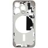 Mid-Frame Housing With Power And Volume Button Compatible For iPhone 15 Pro (International Version) (Used OEM Pull: Grade A) (Natural Titanium)