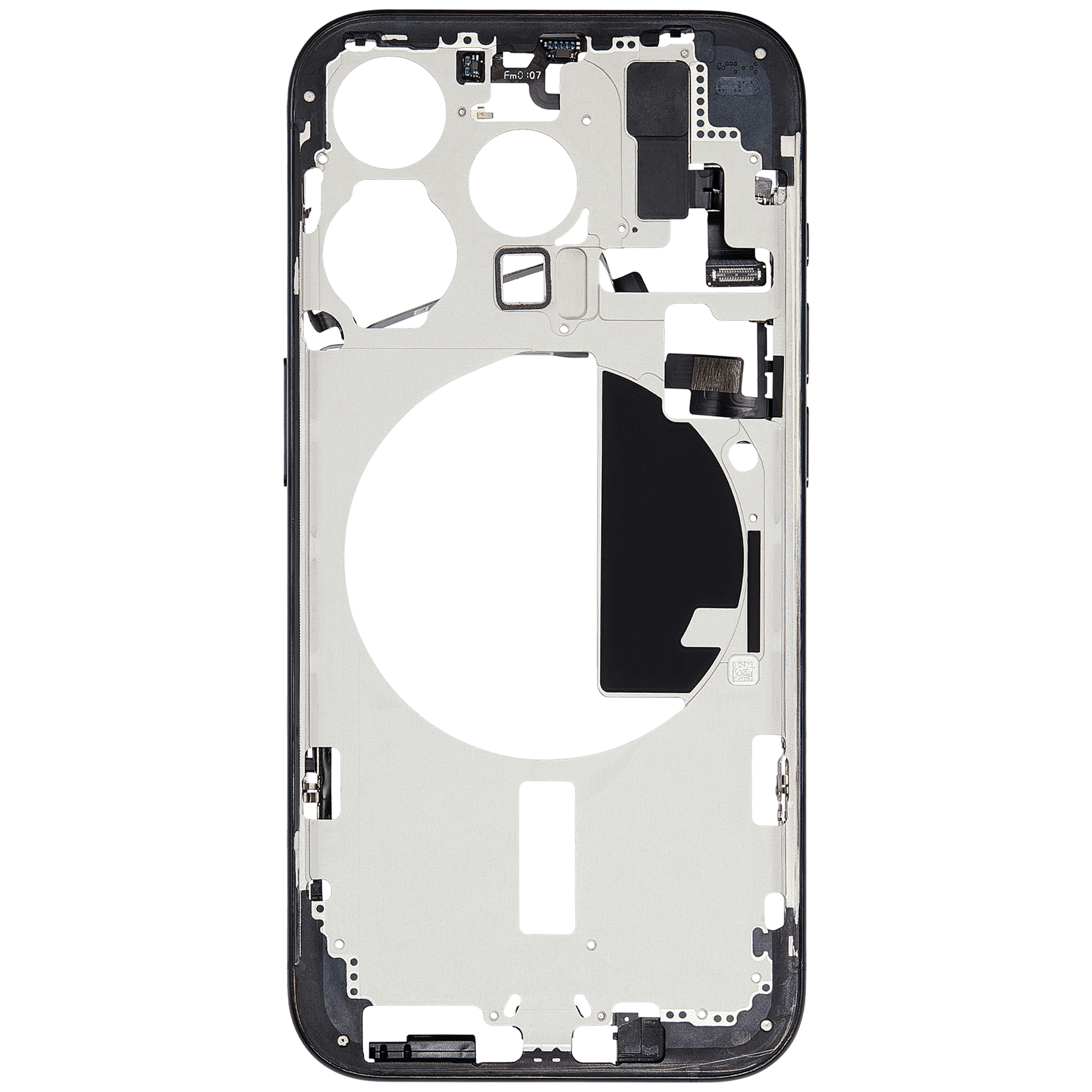 Mid-Frame Housing With Power And Volume Button Compatible For iPhone 15 Pro (International Version) (Used OEM Pull: Grade A) (Blue Titanium)