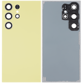 Back Cover Glass With Camera Lens Compatible For Samsung Galaxy S24 Ultra 5G Replacement(No Logo) (Aftermarket Plus) (Titanium Yellow)