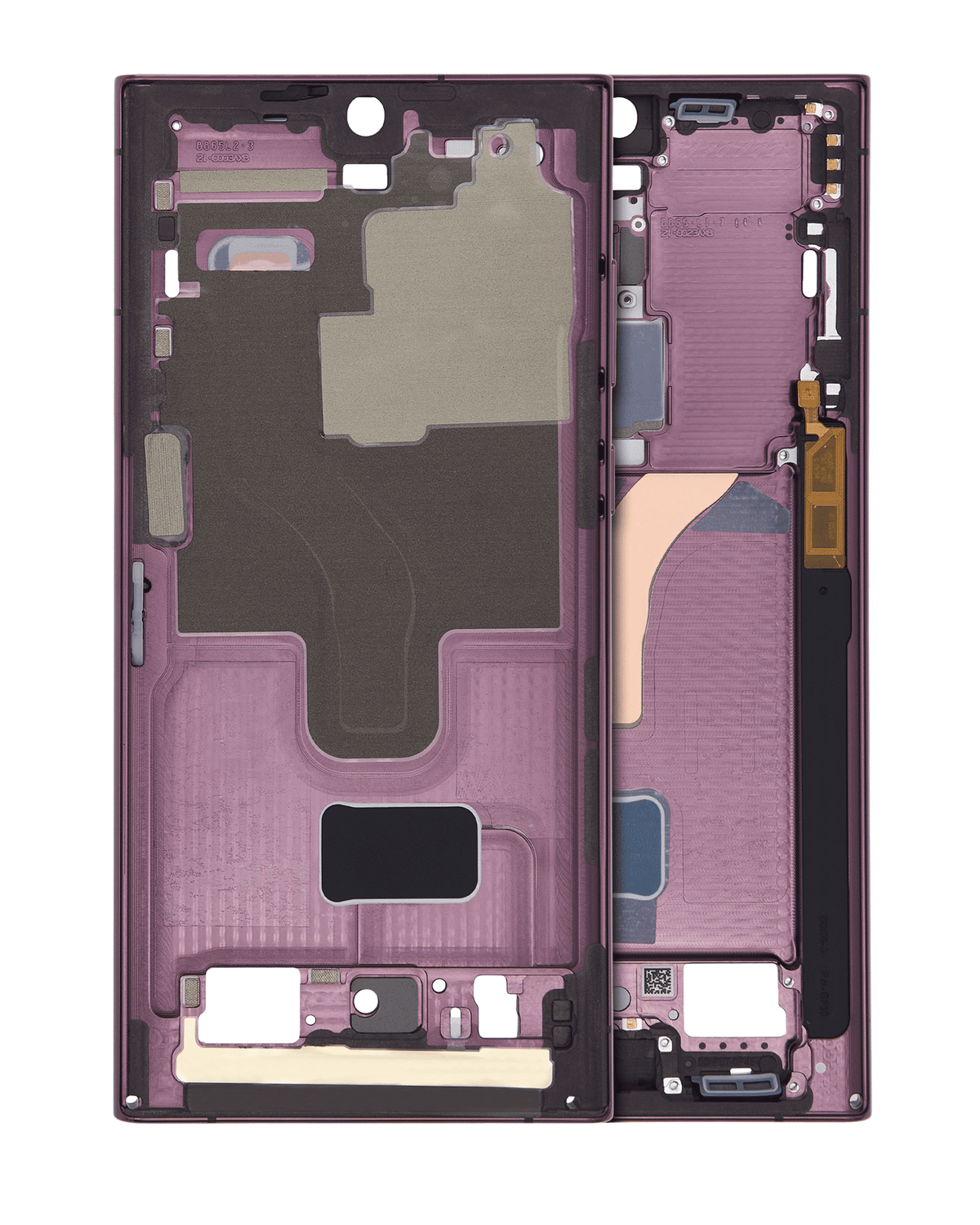 Mid-Frame Housing Compatible For Samsung Galaxy S22 Ultra 5G Replacement (International Version) (Burgundy)