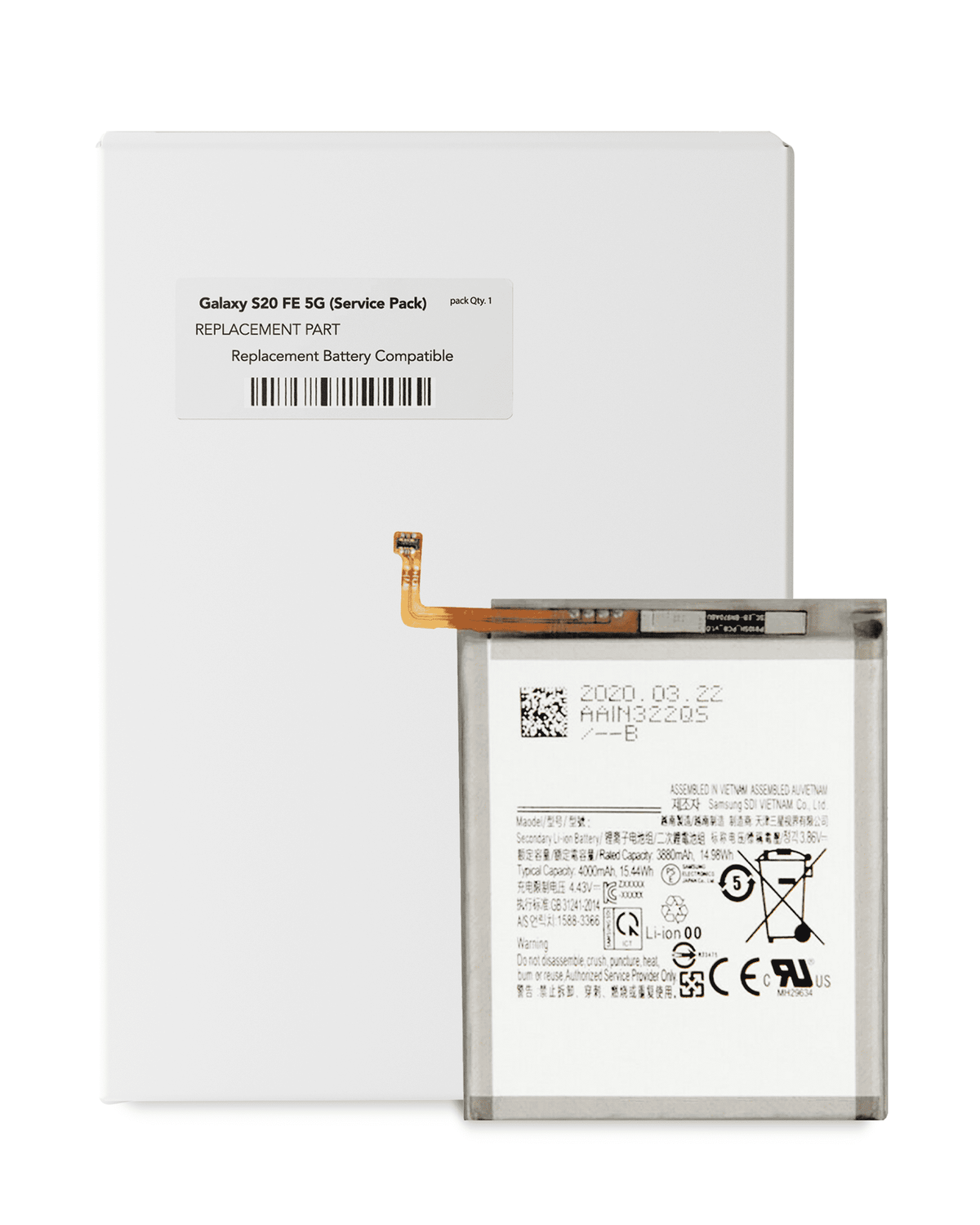 Replacement Battery Compatible For Samsung Galaxy S20 FE 5G / A52 4G (A525 / 2021) / A52 5G (A526 / 2021) / A52S 5G (A528 / 2021) (EB-BG781ABY) (Service Pack)
