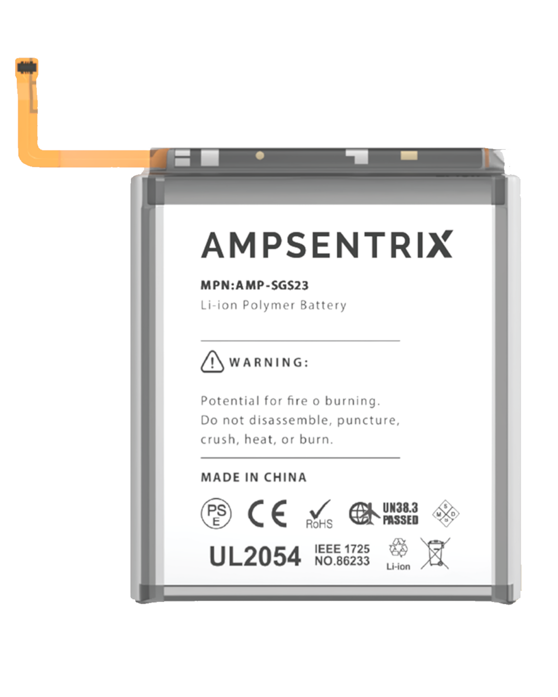Replacement Battery Compatible For Samsung Galaxy S23 (AmpSentrix Pro)