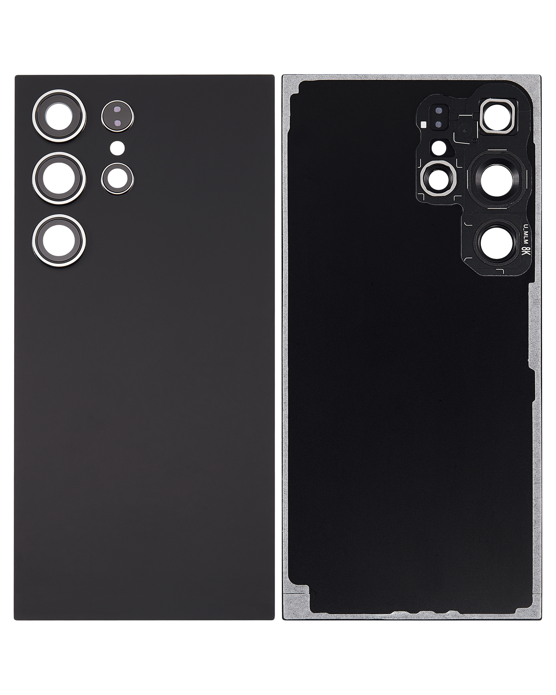Replacement Back Cover Glass With Camera Lens Compatible For Samsung Galaxy S24 Ultra 5G  By MacFactory(No Logo) (Aftermarket Plus) (Titanium Black)