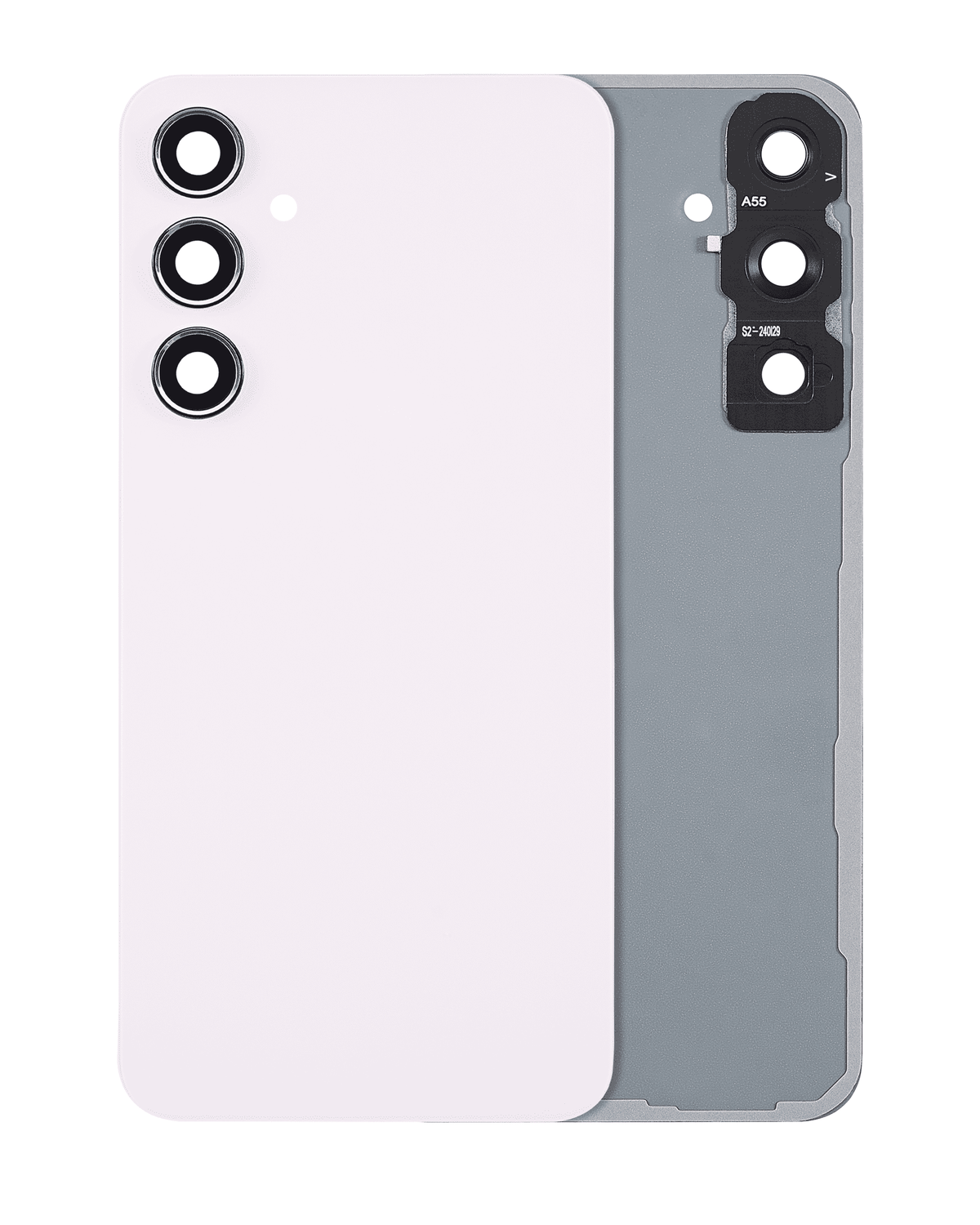 Replacement Back Cover Glass With Camera Lens Compatible For Samsung Galaxy A55 5G (A556 / 2024) (No Logo) (Vemake) (Lilac)