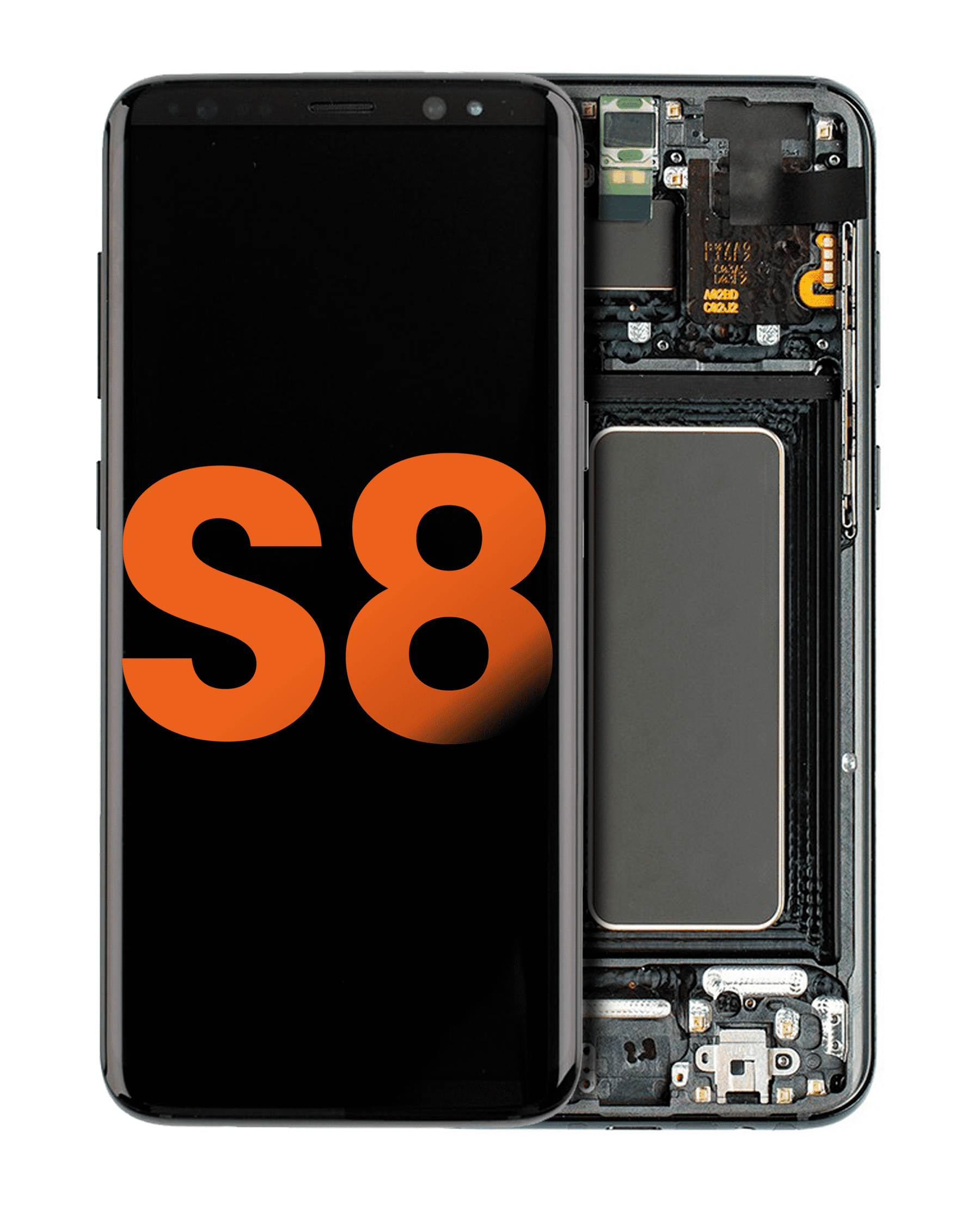 OLED Assembly With Frame Replacement Compatible For Samsung Galaxy S8 (Blemish: Grade C) (Midnight Black)