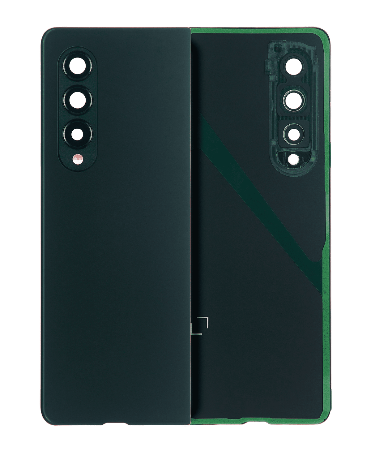 Back Cover Glass With Camera Lens Compatible For Samsung Galaxy Z Fold 3 5G Replacement (Premium) (Phantom Black)