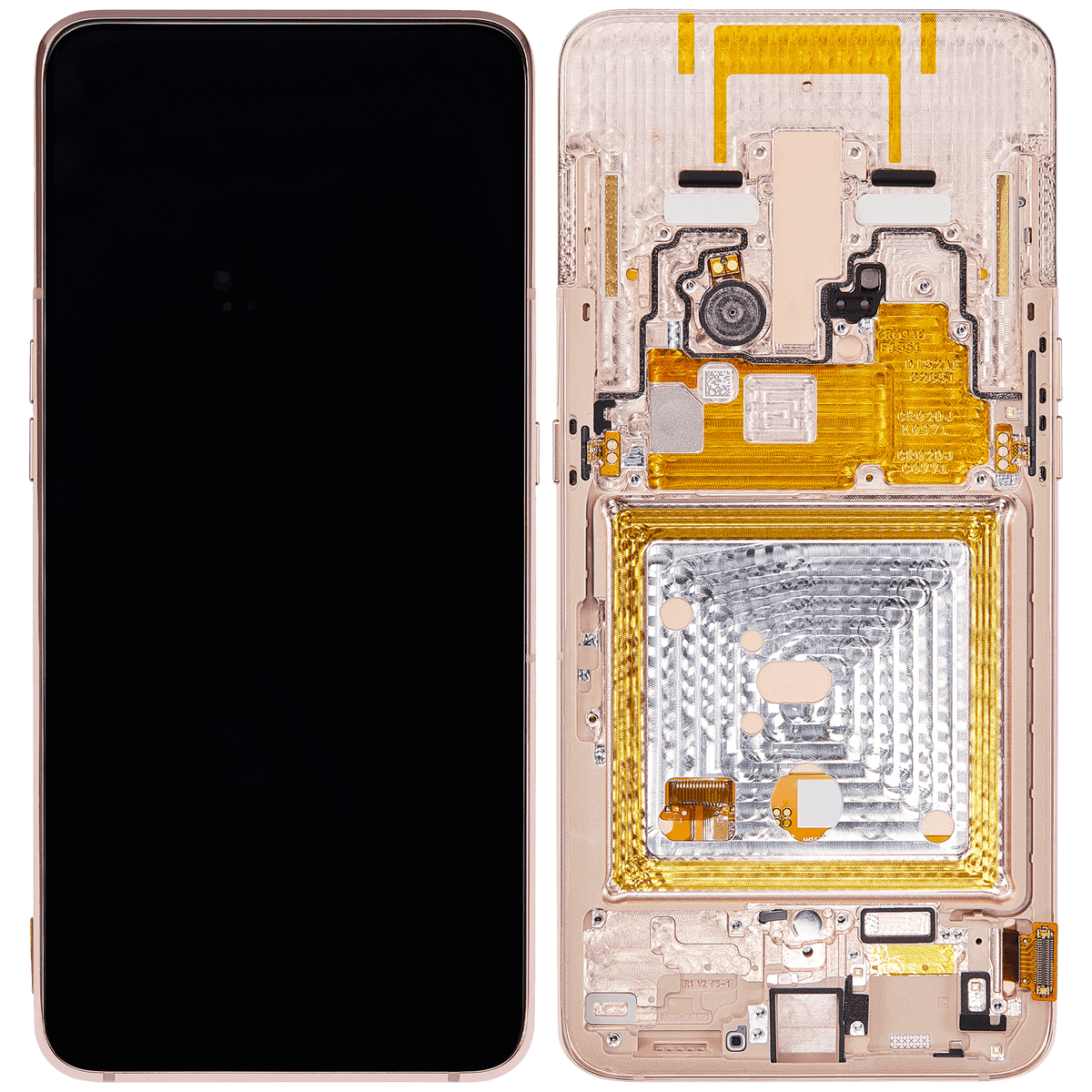 OLED Assembly With Frame Compatible For Samsung Galaxy A80 Replacement by Macfactory.in(A805 / 2019) (Angel Gold) (Refurbished)