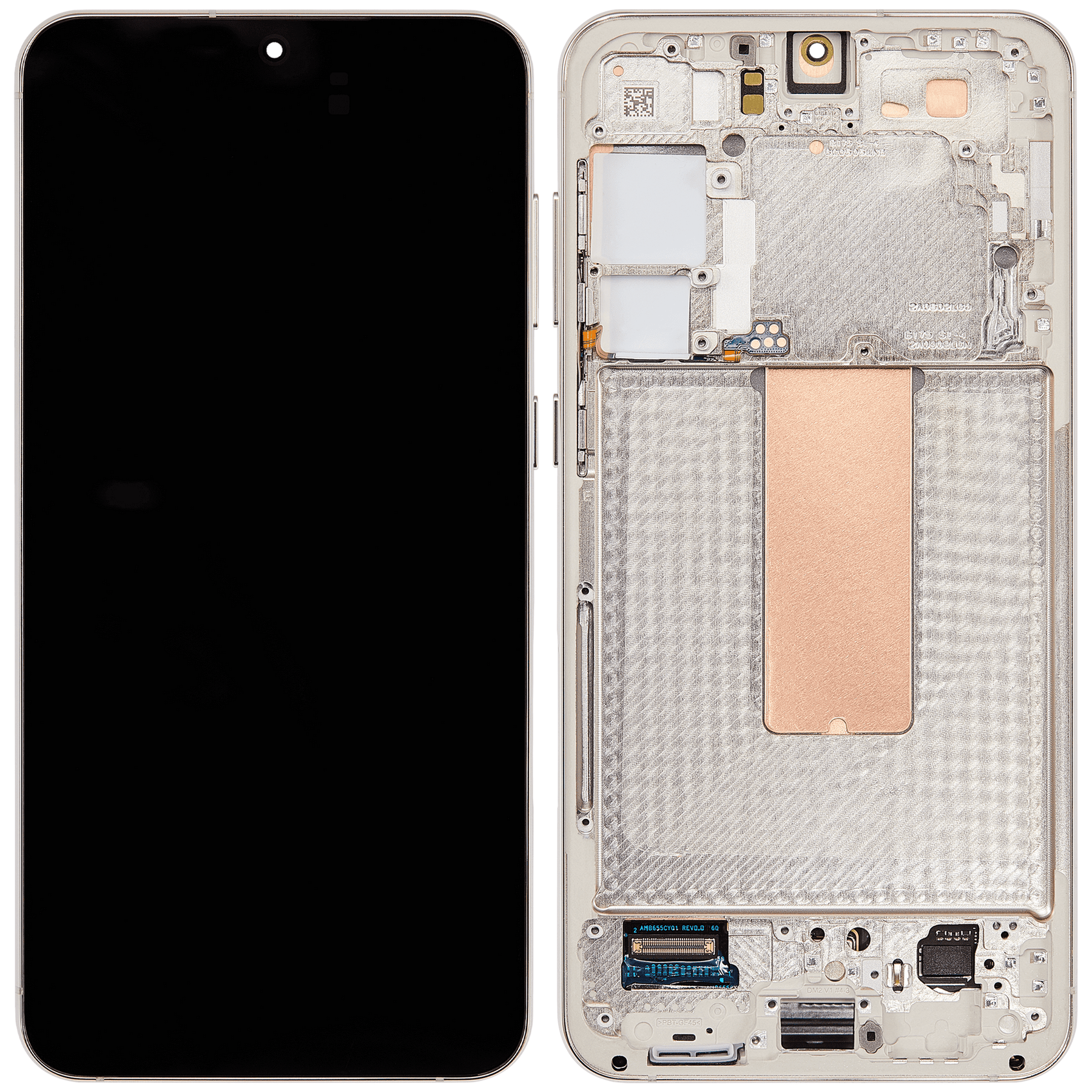OLED Assembly With Frame Compatible For Samsung Galaxy S23 Plus 5G Replacement (US & International) (Refurbished) (Cream)