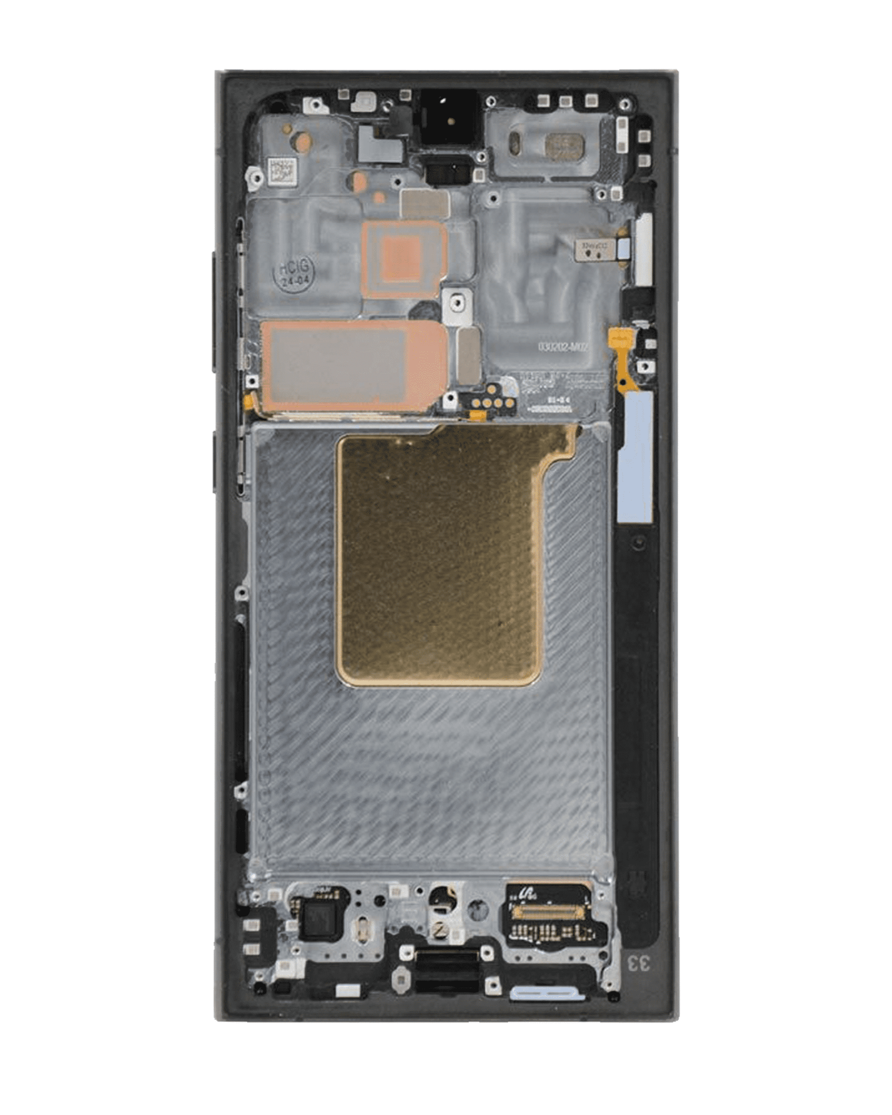 OLED Assembly With Frame Compatible For Samsung Galaxy S24 Ultra Replacement (Vemake) (Titanium Black)