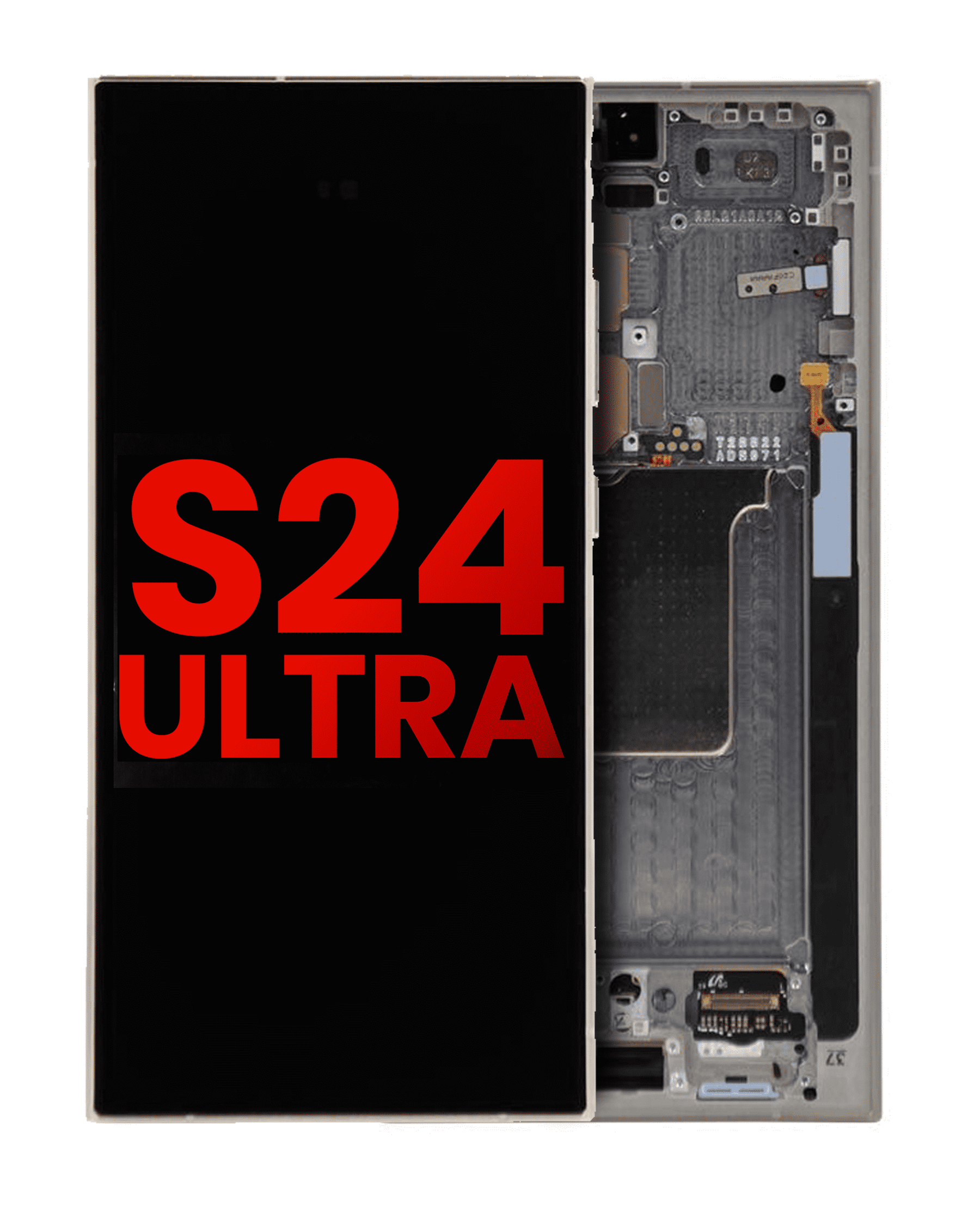 OLED Assembly With Frame Compatible For Samsung Galaxy S24 Ultra Replacement By MacFactory (Vemake) (Titanium Gray)