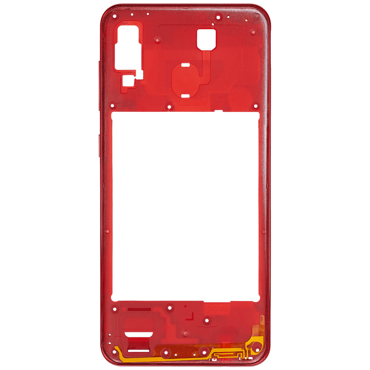 Mid-Frame Housing Compatible For Samsung Galaxy A30 (A305 / 2019) (Vemake) (Red)