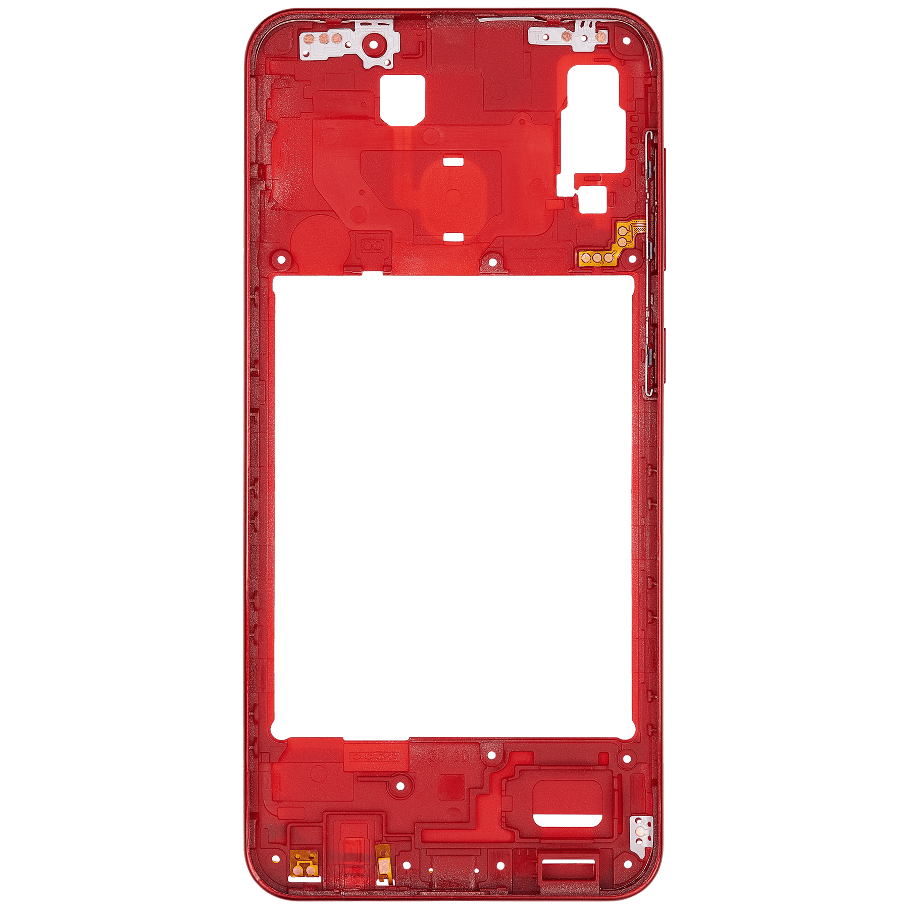 Mid-Frame Housing Compatible For Samsung Galaxy A30 (A305 / 2019) (Vemake) (Red)