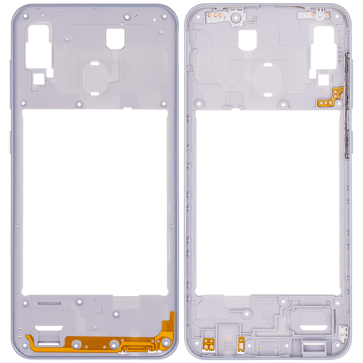 Mid-Frame Housing Compatible For Samsung Galaxy A30 (A305 / 2019) (Vemake) (White)