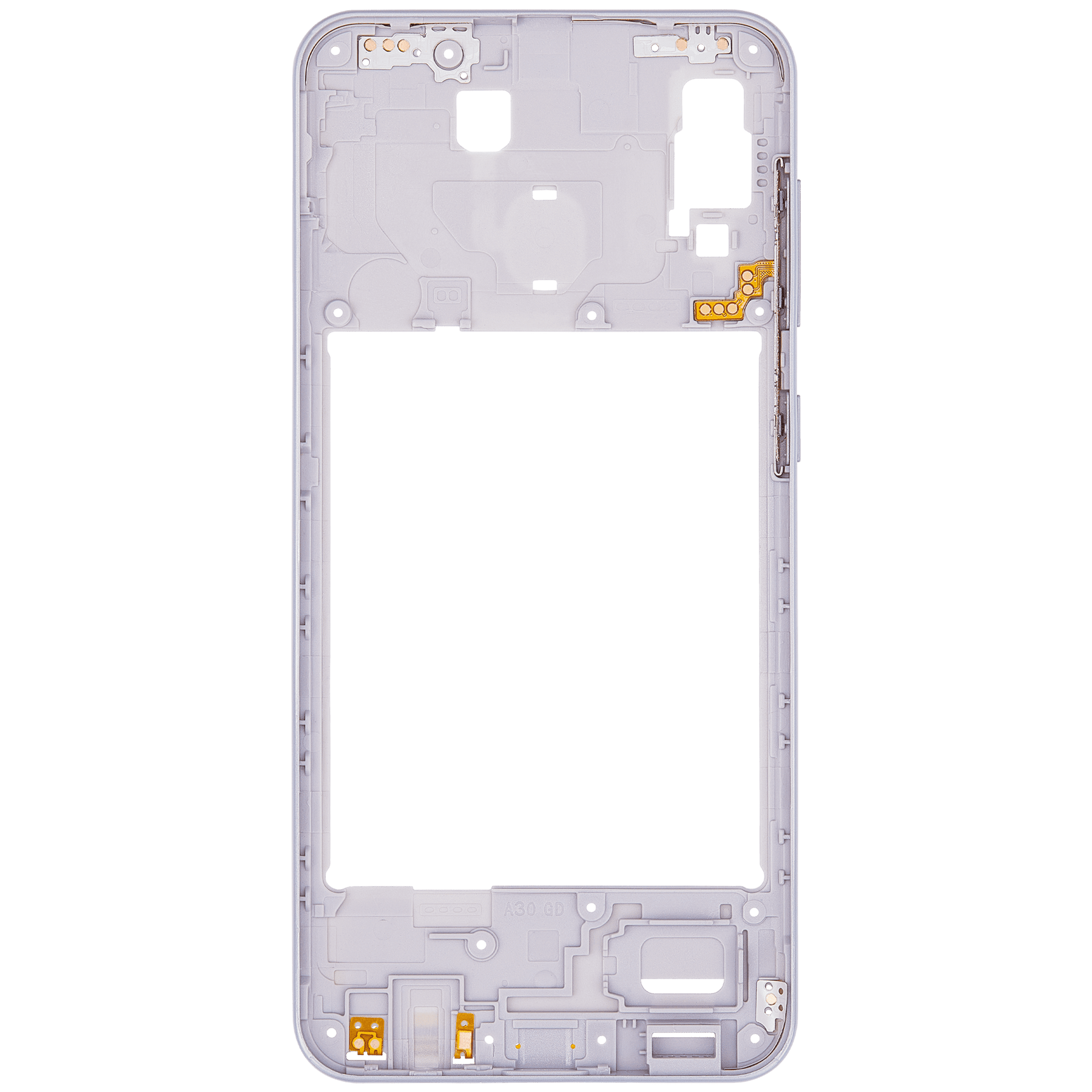 Mid-Frame Housing Compatible For Samsung Galaxy A30 (A305 / 2019) (Vemake) (White)