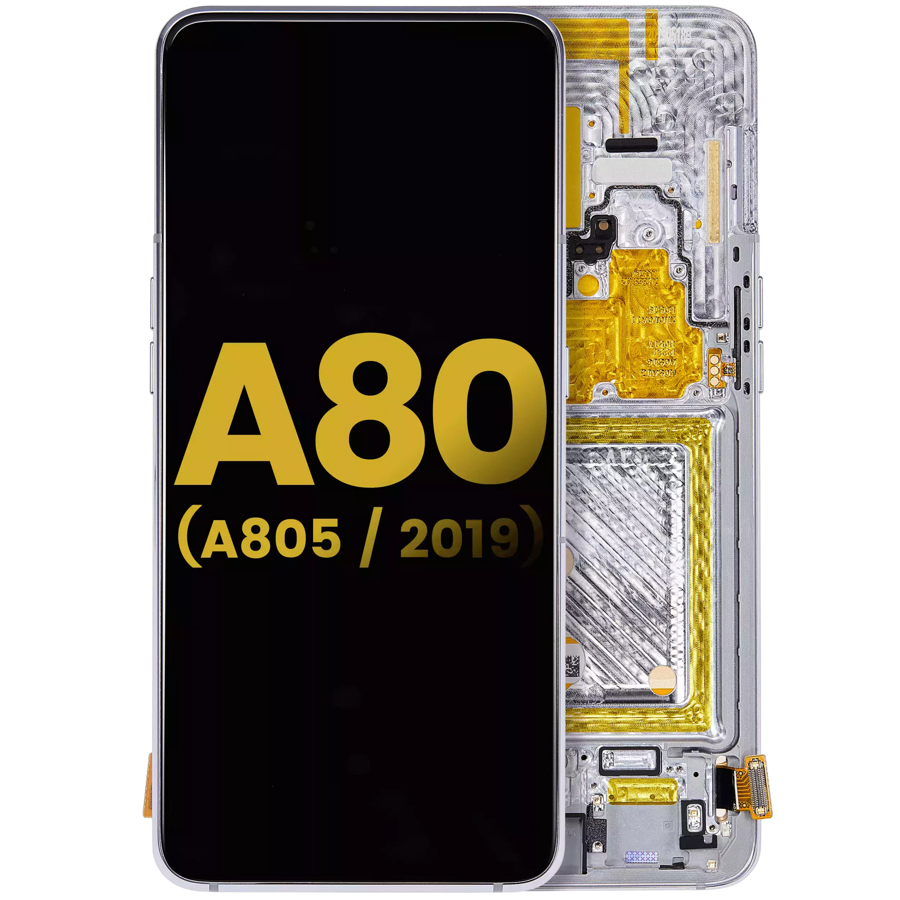 Replacement OLED Assembly With Frame Compatible For Samsung Galaxy A80 (A805 / 2019) (Refurbished) (Ghost White)