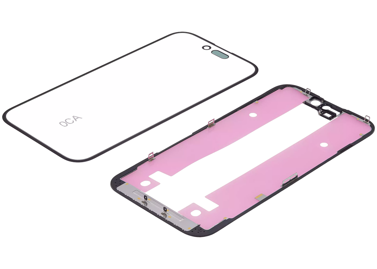 3 in 1 (Glass With OCA Pre-Installed + Frame) Compatible For iPhone 15 (OCA Master)