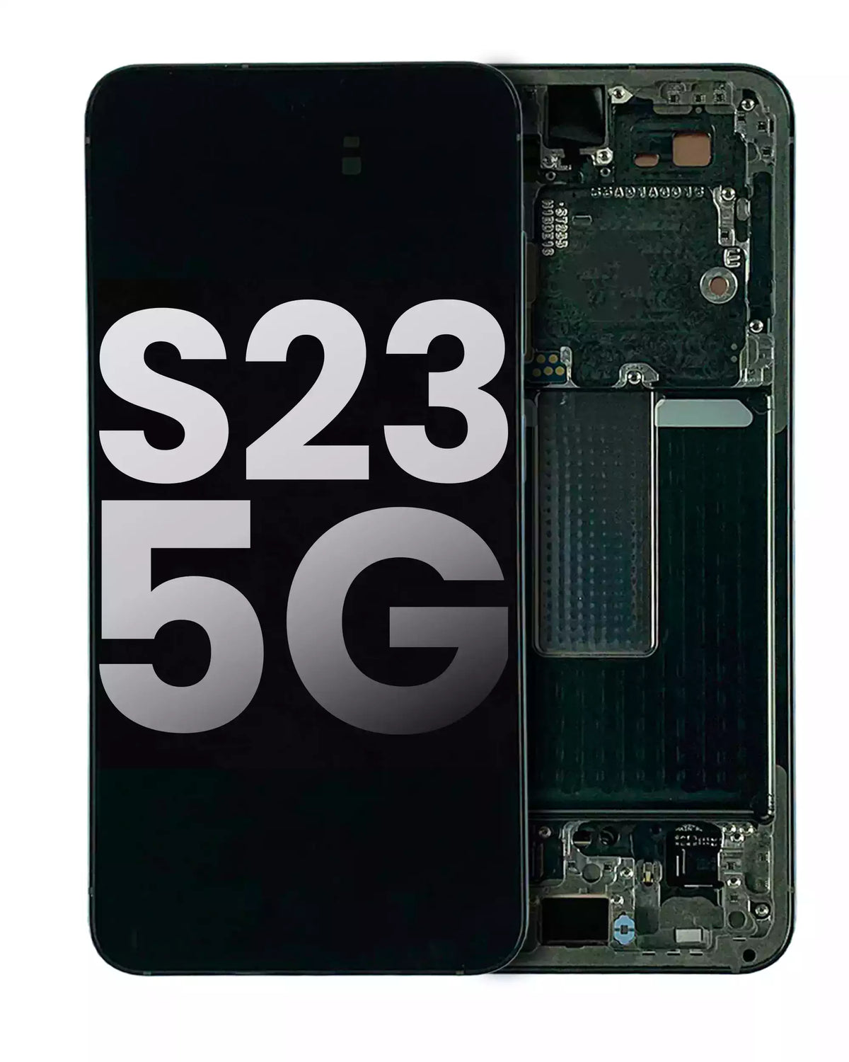 OLED Assembly With Frame Compatible For Samsung Galaxy S23 5G Replacement  by MacFactory.Store (US & International) (Used OEM Pull: Grade B/C) (Green)