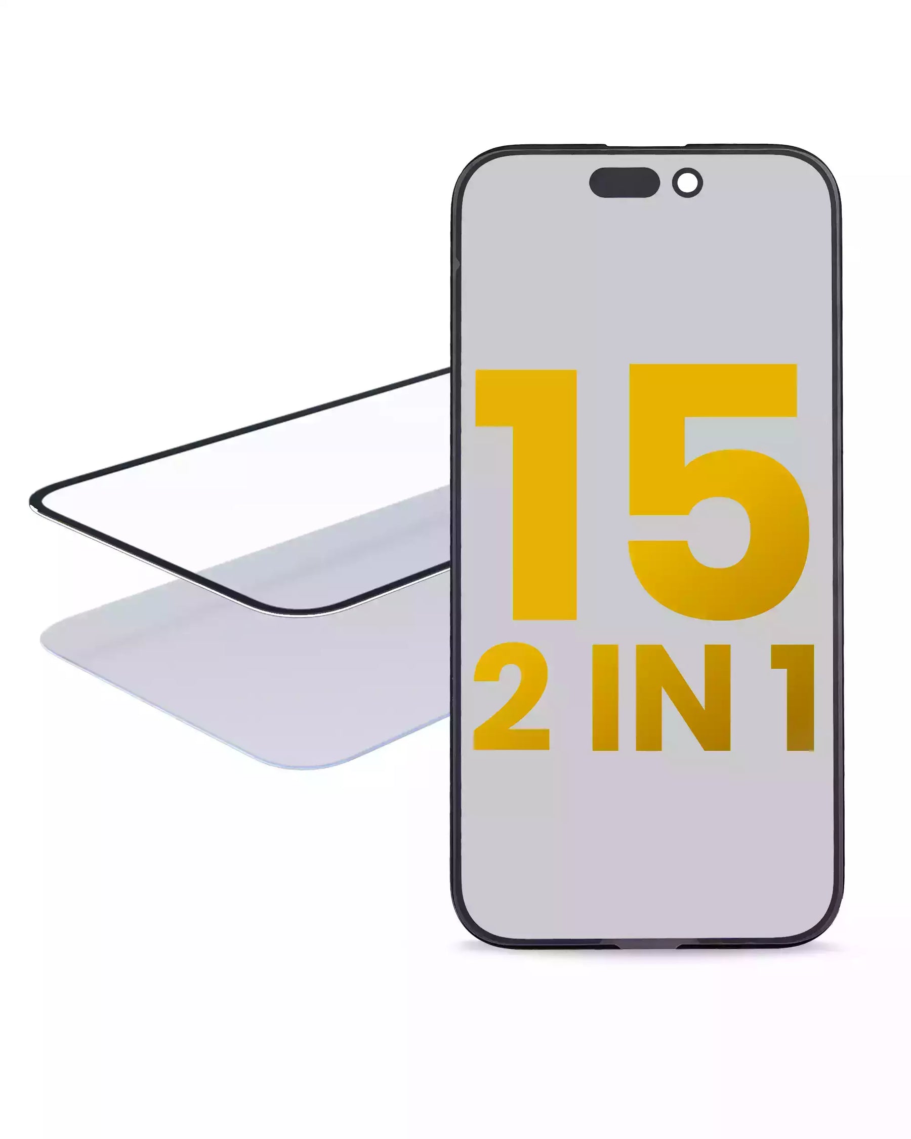 2 in 1 (Glass + OCA Pre-Installed) Compatible For iPhone 15 (OCA Master) (2 Pack)