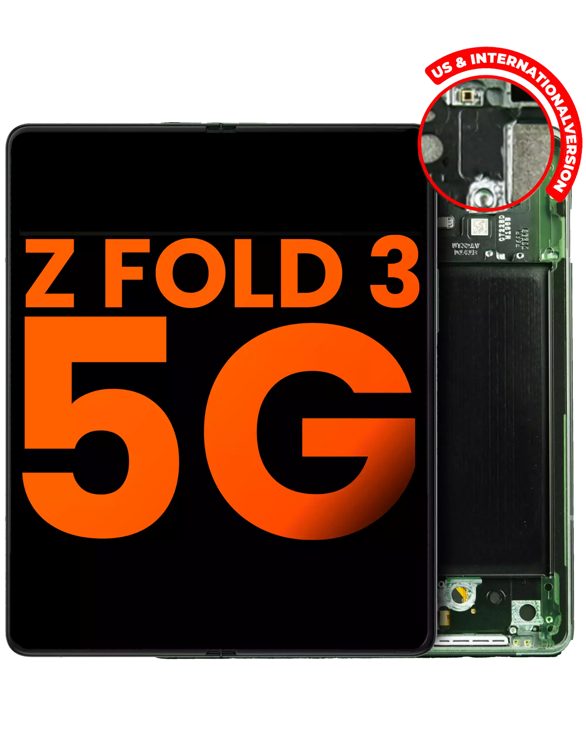 Inner OLED Assembly With Frame Compatible For Samsung Galaxy Z Fold 3 5G Replacement (US & International) (Blemish: Grade B) (Phantom Green)