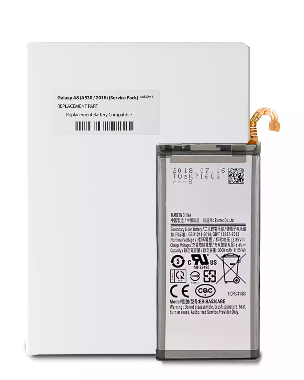 Replacement Battery Compatible For Samsung Galaxy A8 (A530 / 2018) (Service Pack)