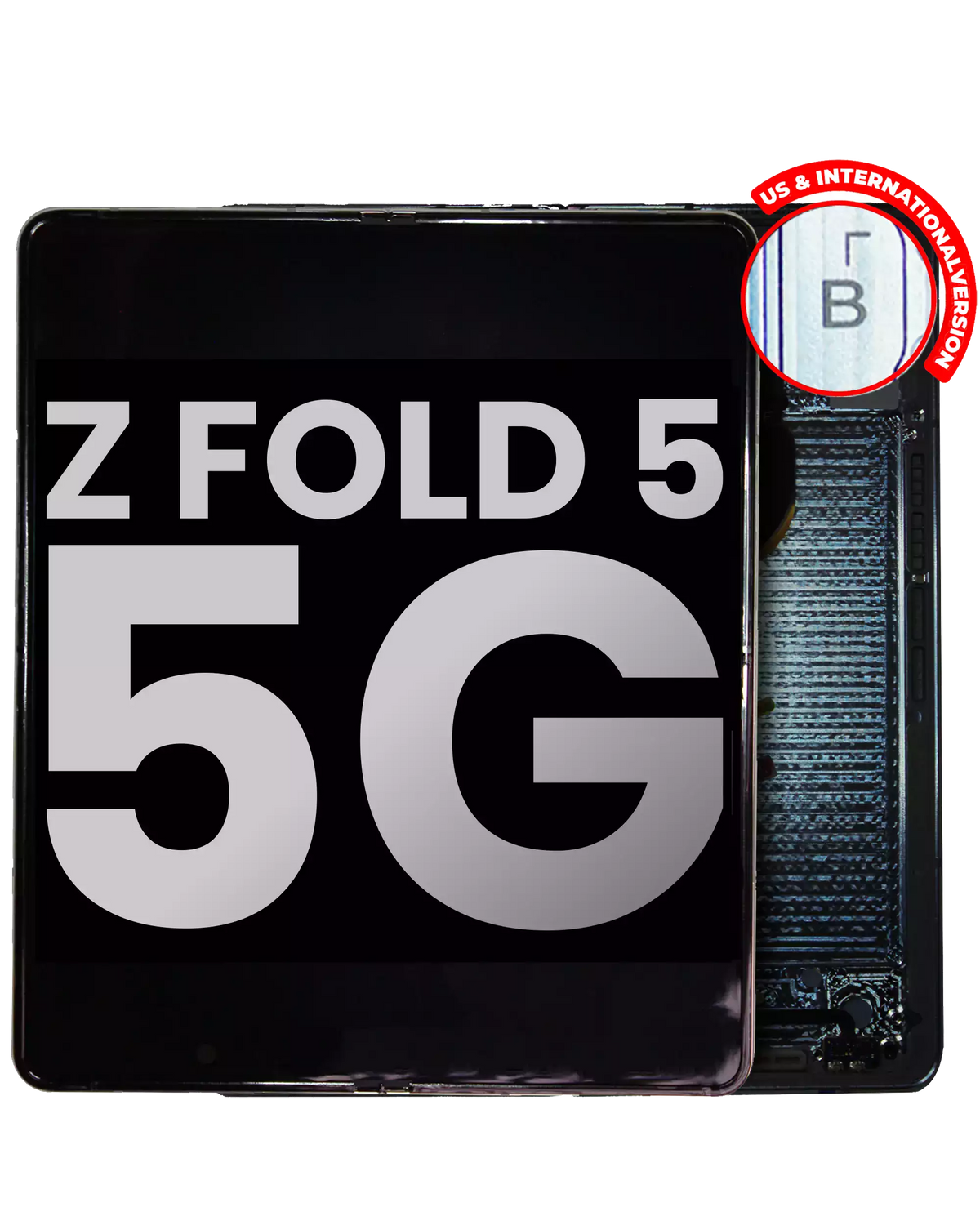 Inner OLED Assembly With Frame Compatible For Samsung Galaxy Z Fold 5 5G Replacement (US & International) (Used OEM Pull: Grade B/C) (Ice Blue)