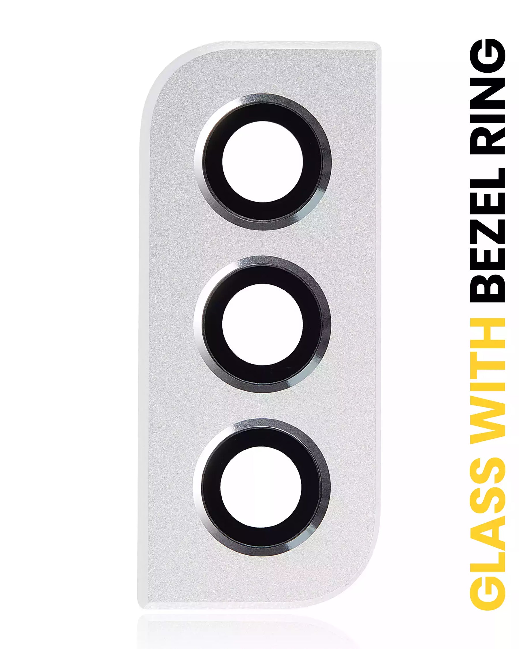 Back Camera Lens With Bezel Ring Compatible For Samsung Galaxy S22 / S22 Plus Replacement (White)