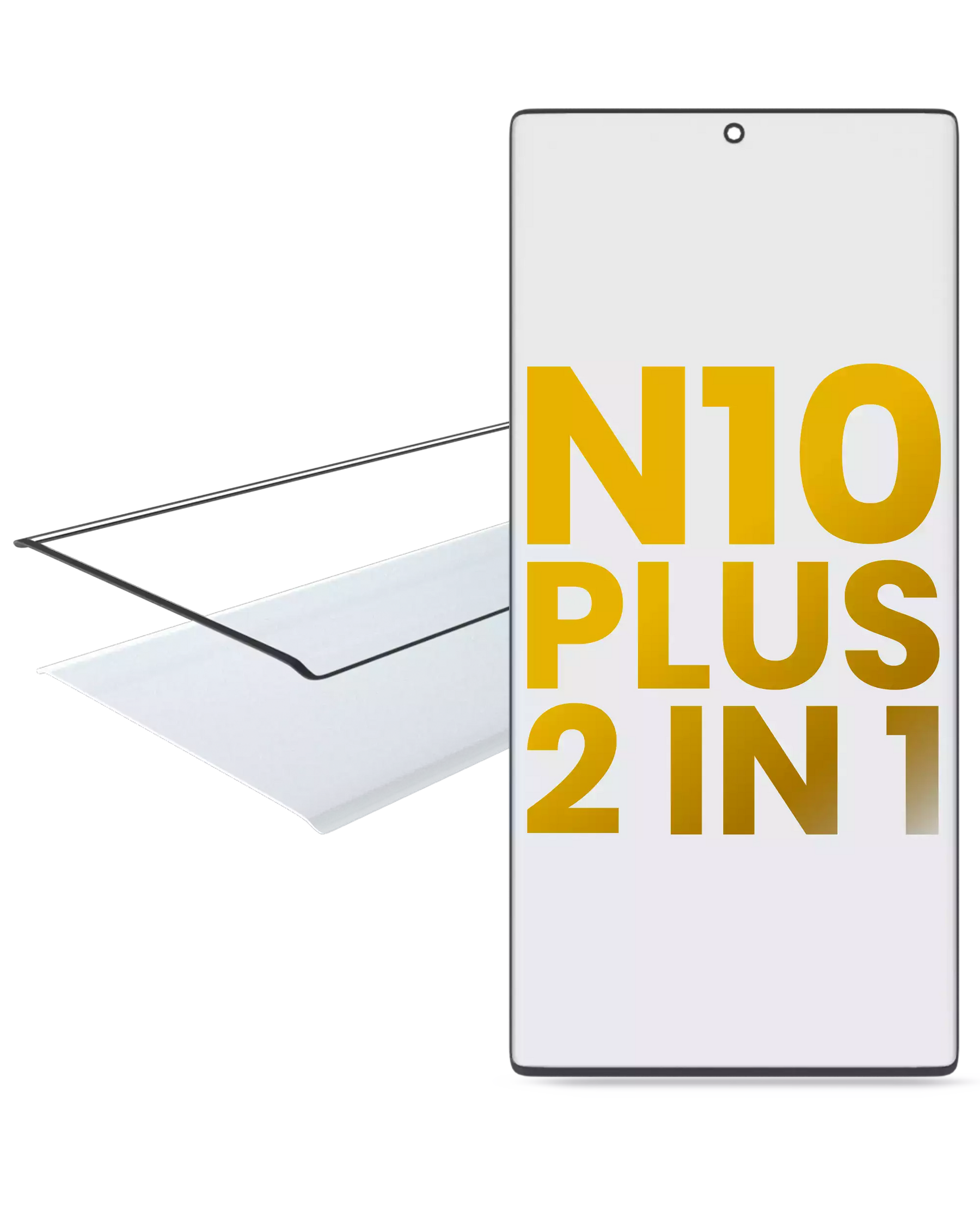 2 in 1 Front Glass With OCA Pre-Installed Compatible For Samsung Galaxy Note 10 Plus Replacement