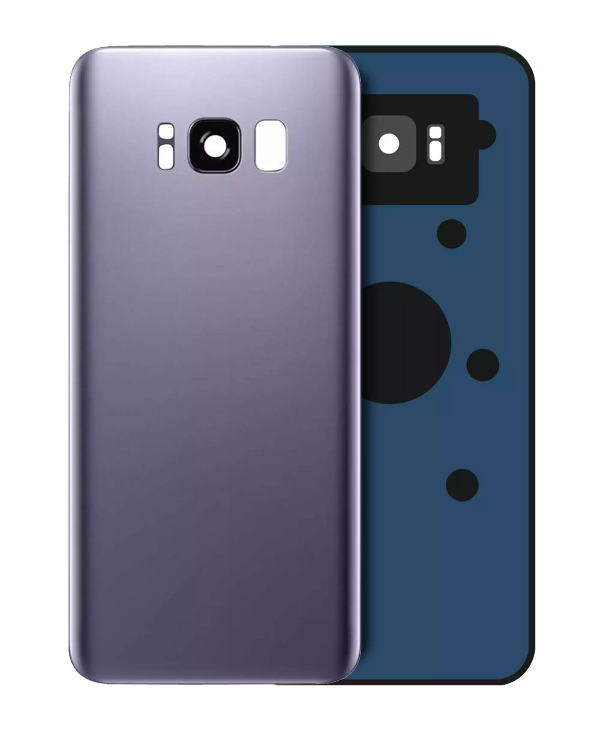 Replacement Back Cover Glass With Camera Lens Compatible For Samsung Galaxy S8 (No Logo) (Vemake) (Orchid Gray)