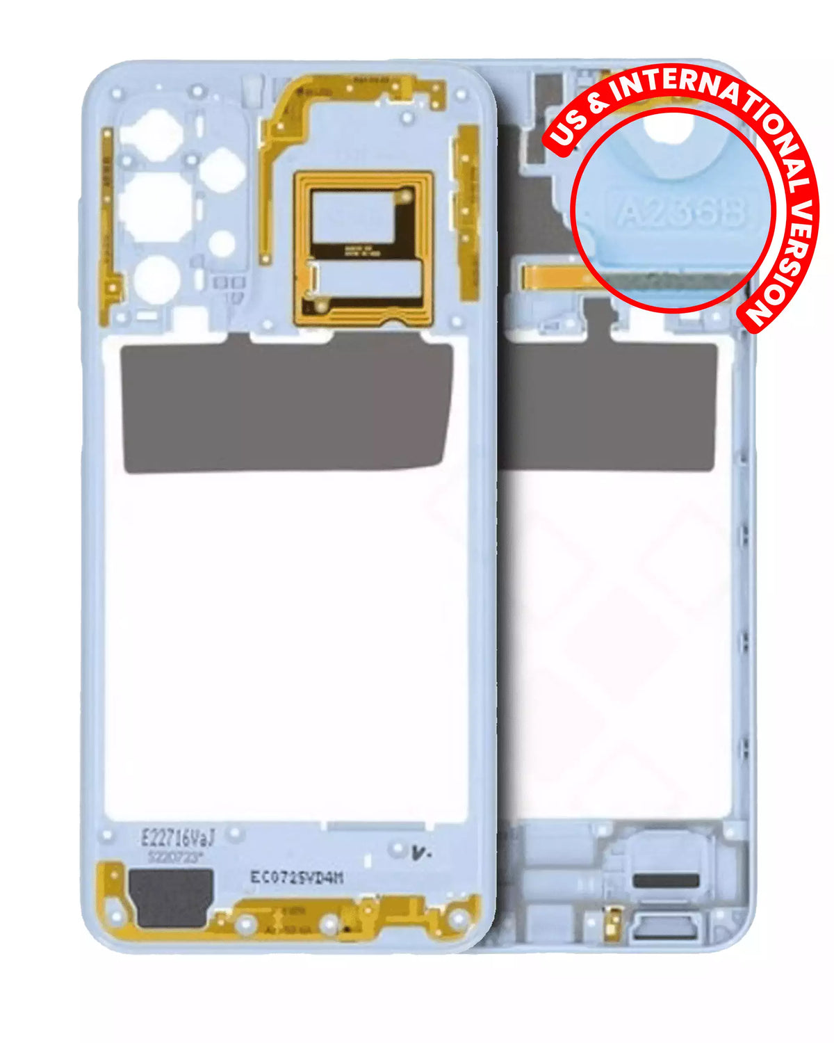 Mid-Frame Housing Compatible For Samsung Galaxy A23 5G (A236U / A236B / 2022) (US & International Version) (White)