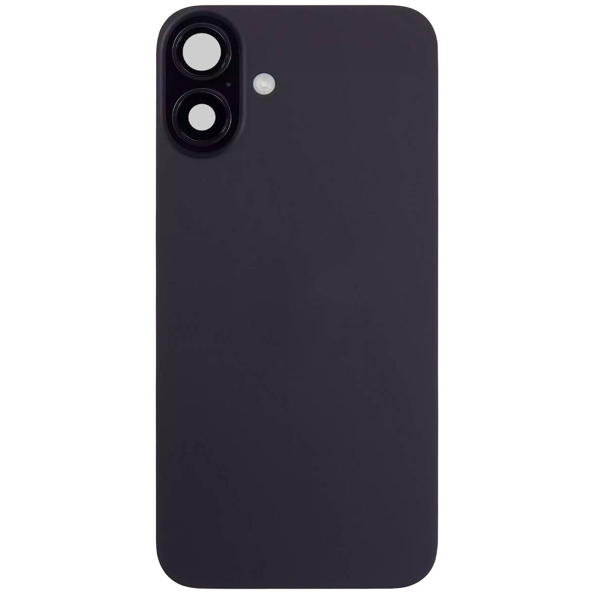 Back Glass With Steel Plate With Wireless NFC Charging MagSafe Magnet & Flashlight Flex Compatible For iPhone 16 (Used OEM Pull: Grade A) (Black)