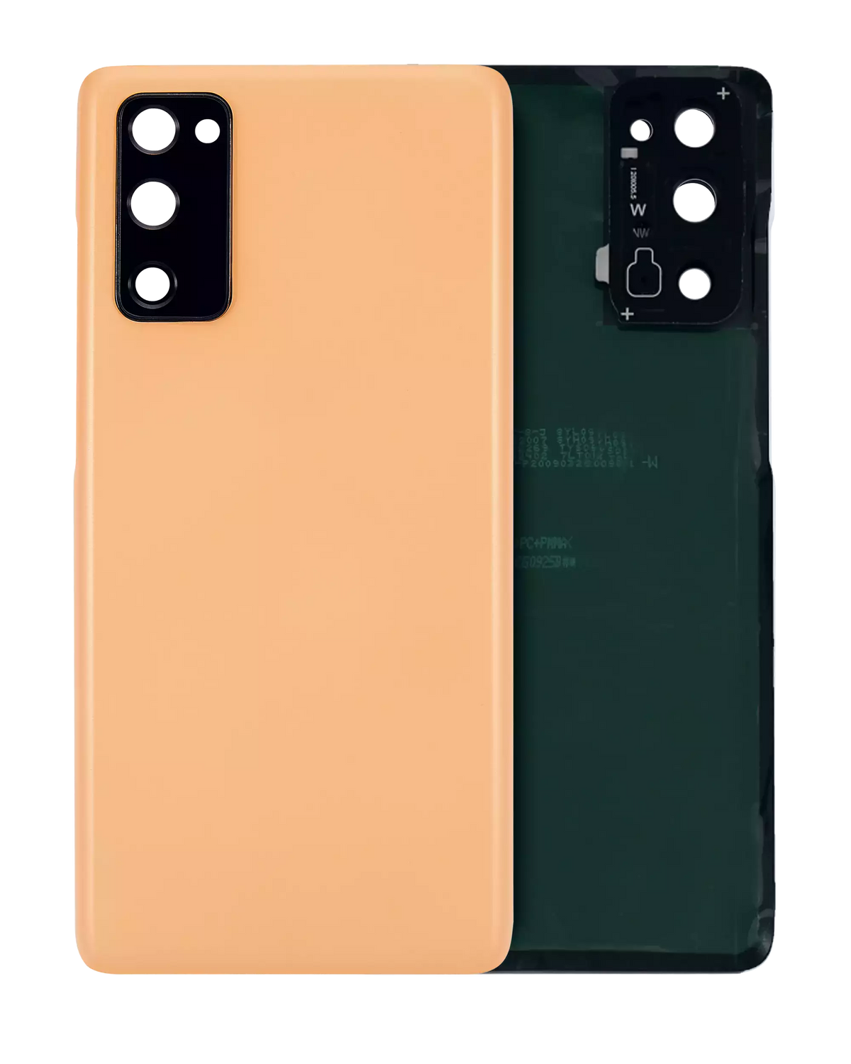 Back Cover Glass With Camera Lens Compatible For Samsung Galaxy S20 FE Replacement (Service Pack) (Cloud Orange)