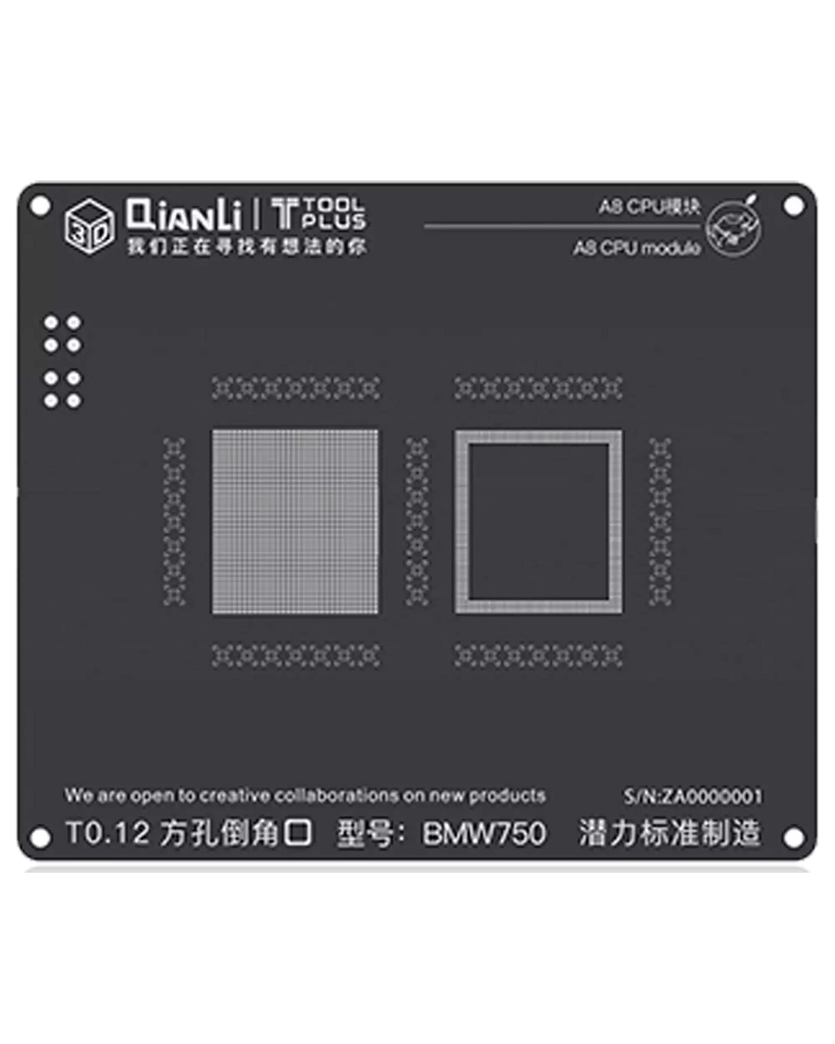 A8 6G BMW750 iBlack Stencil (3D) (Qianli)