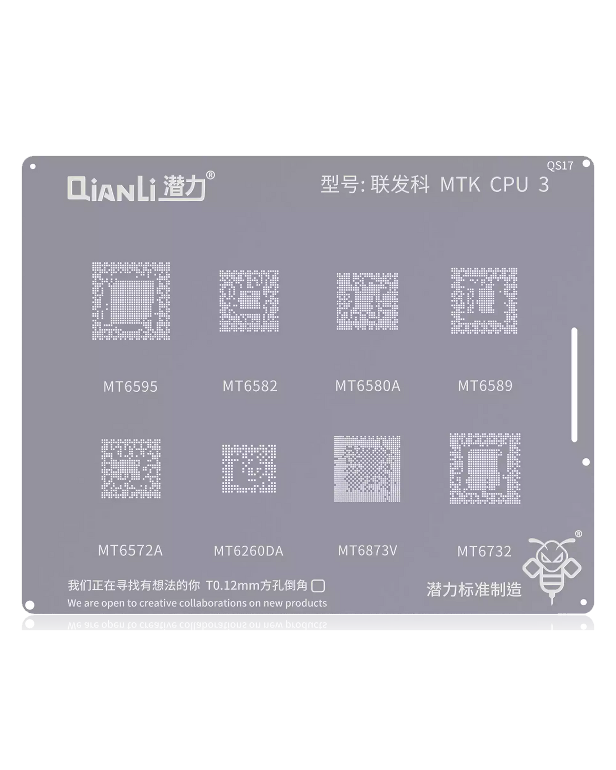 Bumblebee Stencil (QS17) MTK CPU3 (Qianli) MT6595 / 6582 / 6580A / 6589 / 6572A / 6260DA / 6873V / 6732