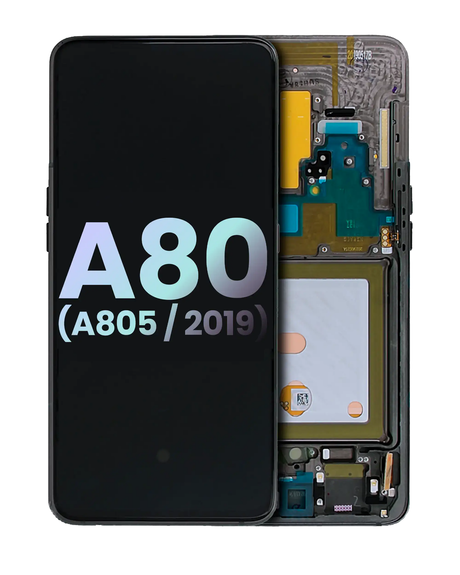 Replacement OLED Assembly With Frame Compatible For Samsung Galaxy A80 (A805 / 2019) (Service Pack) (Phantom Black)