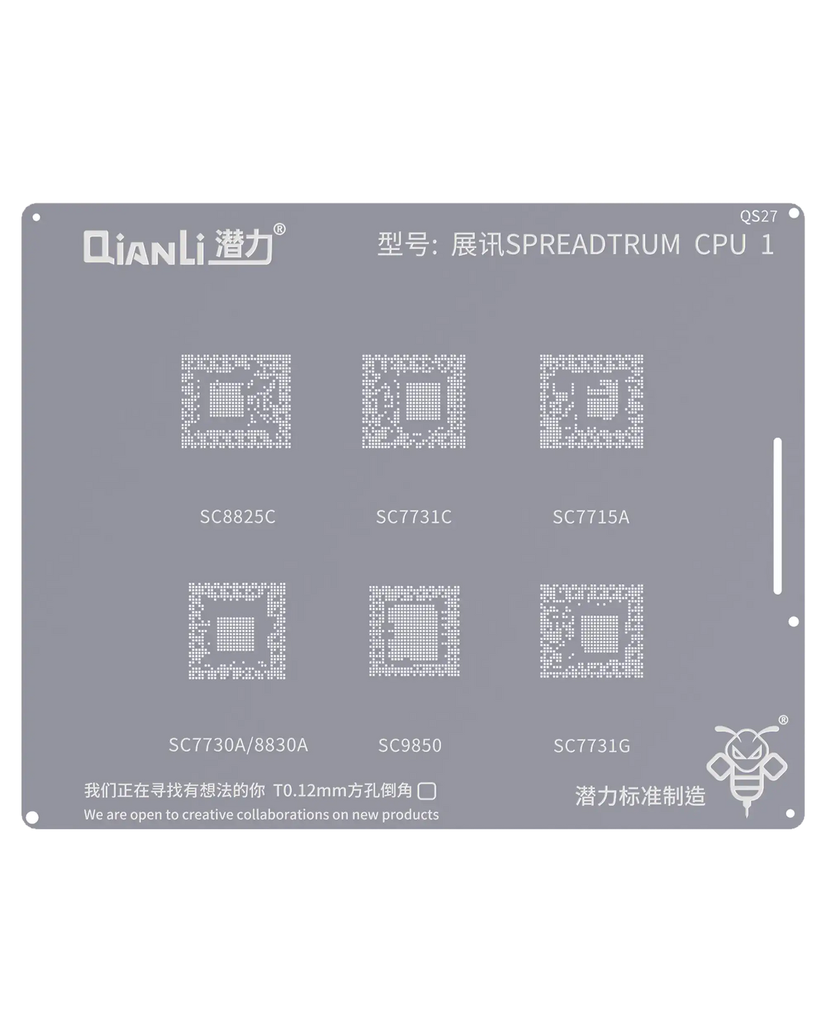 Bumblebee Stencil (QS27) SPREADTRUM CPU1 (Qianli) SC8825C / SC7730A / 8830A / SC7731C / SC9850 / SC7715A / SC7731G