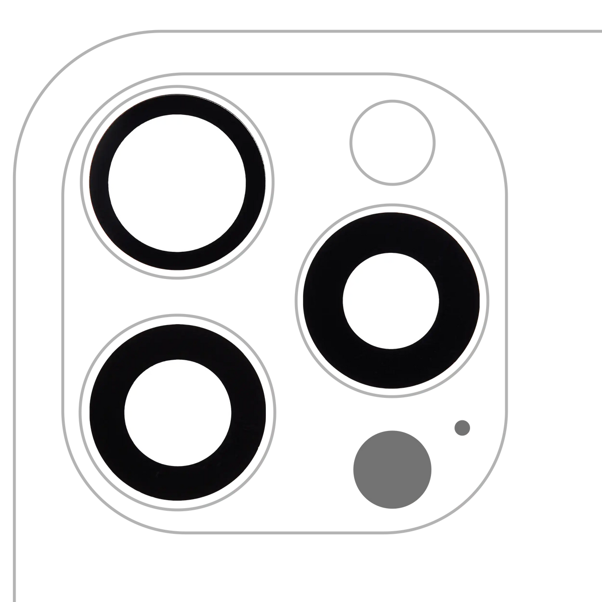 Back Camera Lens (Glass Only) With Adhesive Compatible For iPhone 16 Pro / 16 Pro Max (3 Piece Set) (Aftermarket Plus) (10 Pack)