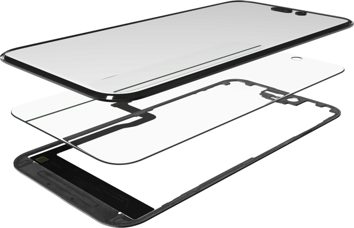 3 in 1 (Glass With OCA Pre-Installed + Frame) Compatible For iPhone 15 Pro (OCA Master)