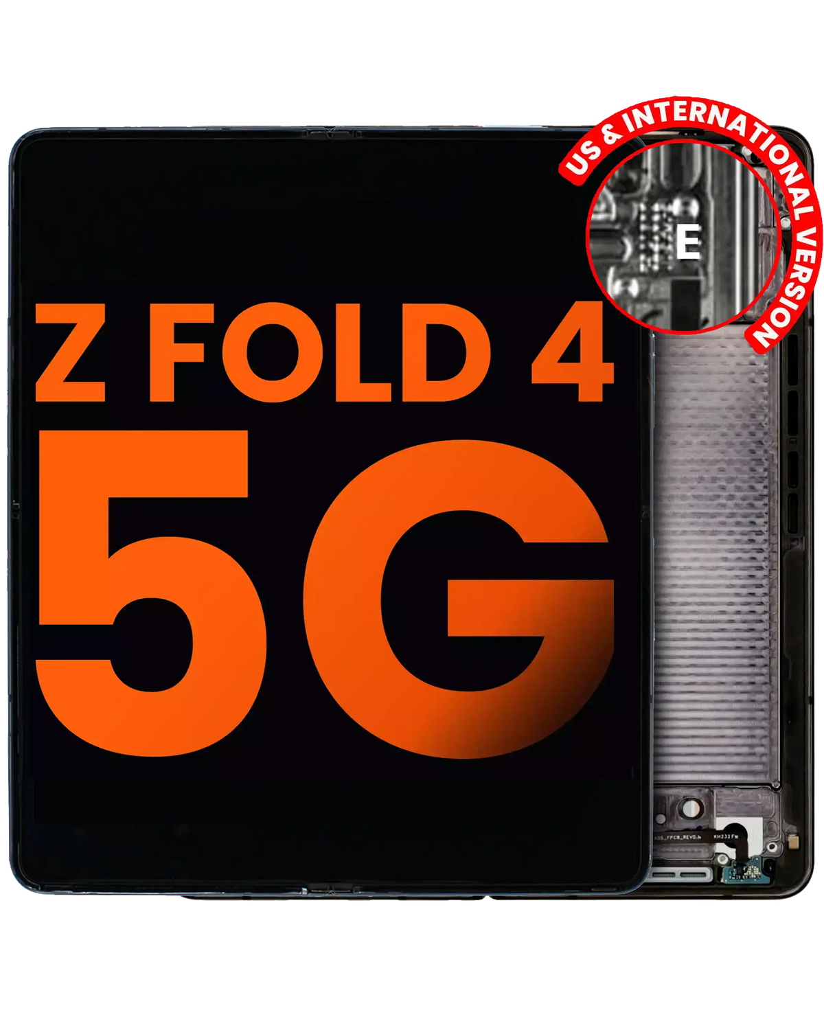 Inner OLED Assembly With Frame Compatible For Samsung Galaxy Z Fold 4 5G Replacement (US & International) (Blemish: Grade D) (Phantom Black)