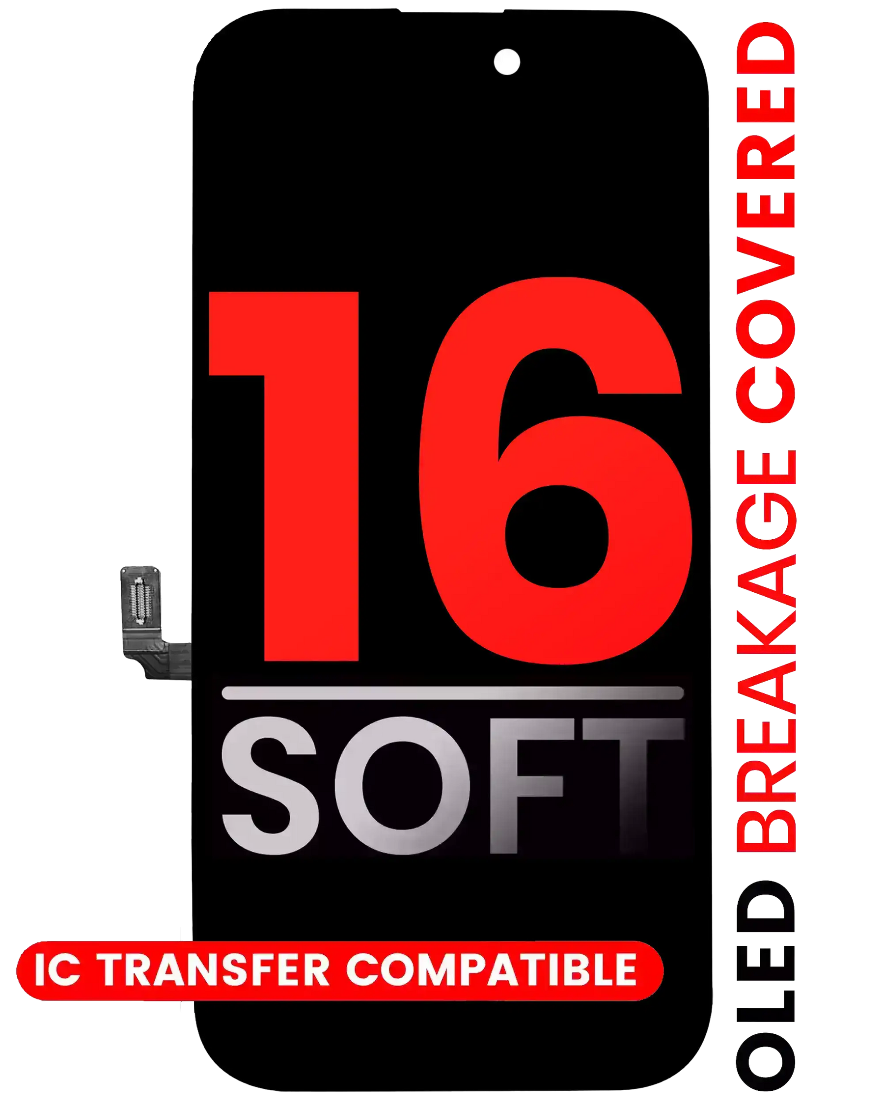 OLED Assembly Compatible For iPhone 16 (Aftermarket Pro: XO7 Soft)