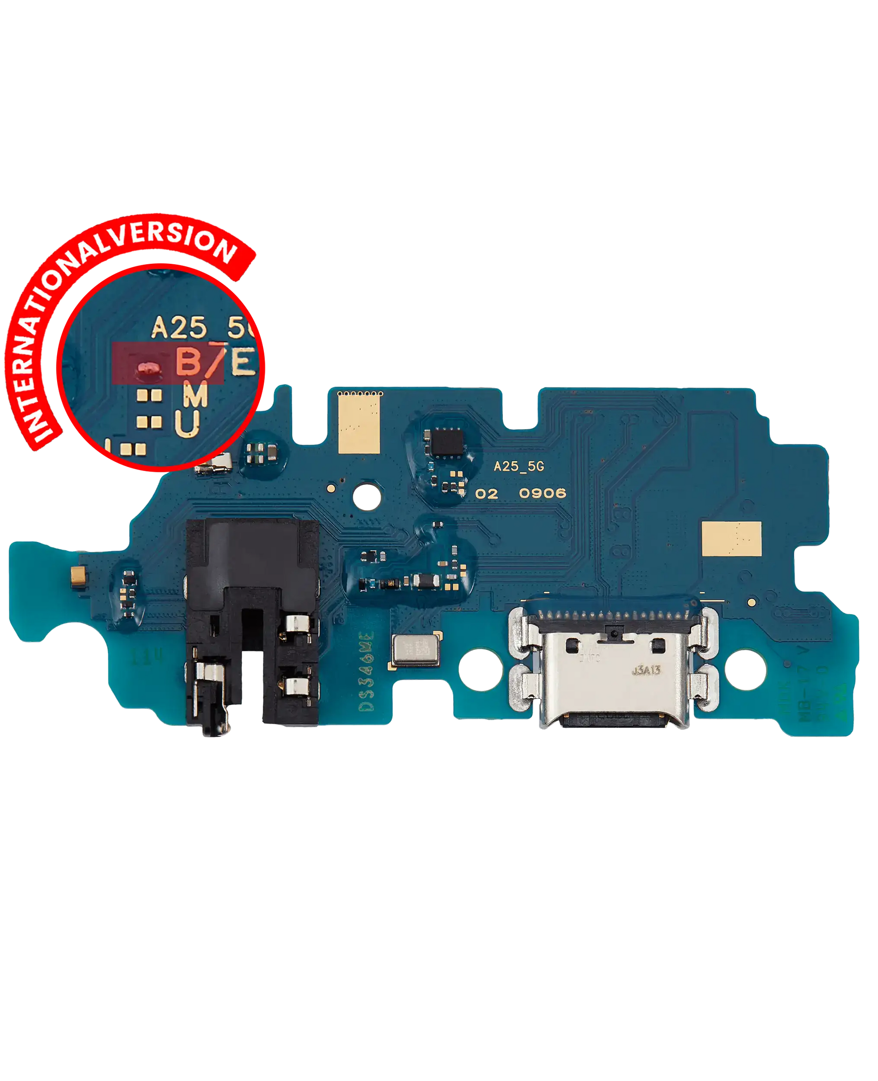 Charging Port Board With Headphone Jack Compatible For Samsung Galaxy A25 (A256 / 2023) (International Version) (Premium)