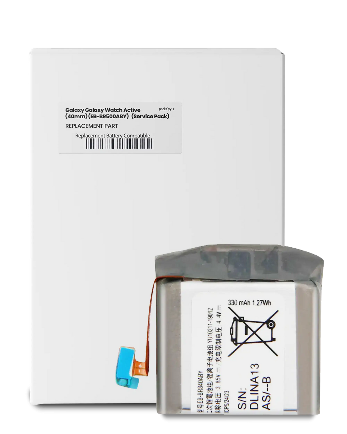 Replacement Battery Compatible For Samsung Galaxy Watch Active (40mm) (EB-BR500ABY) (Service Pack)