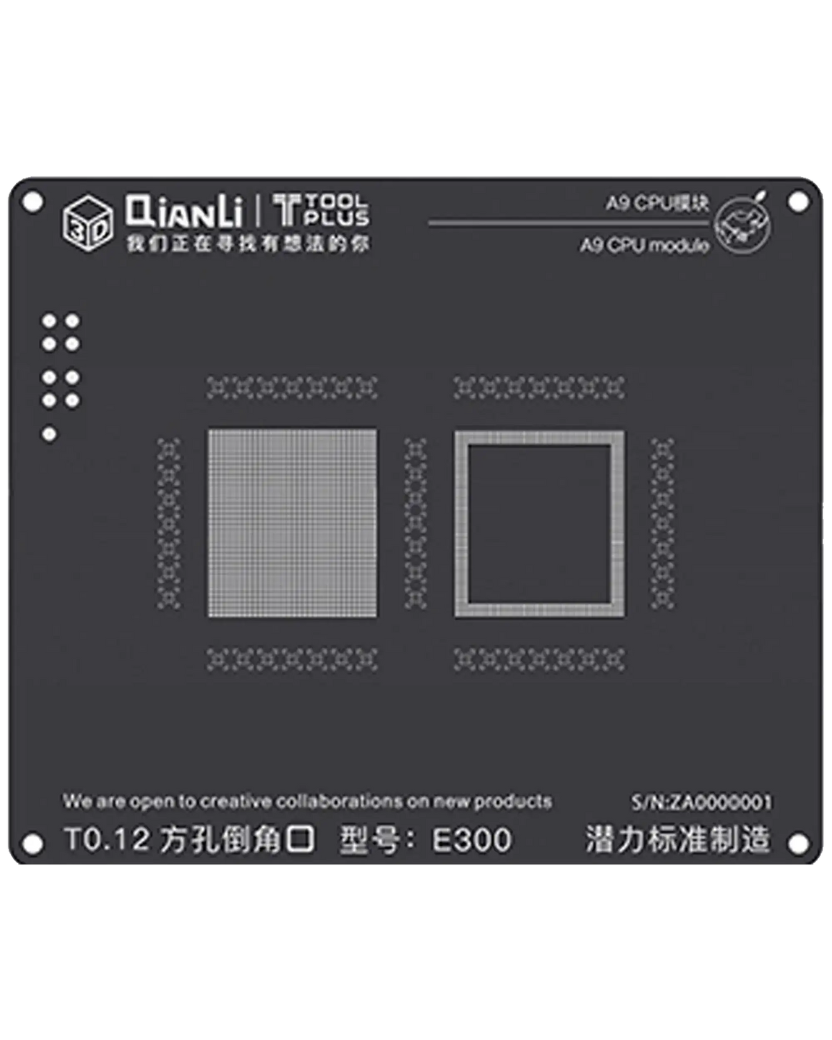 A9 6S E300 iBlack Stencil (3D) (Qianli)