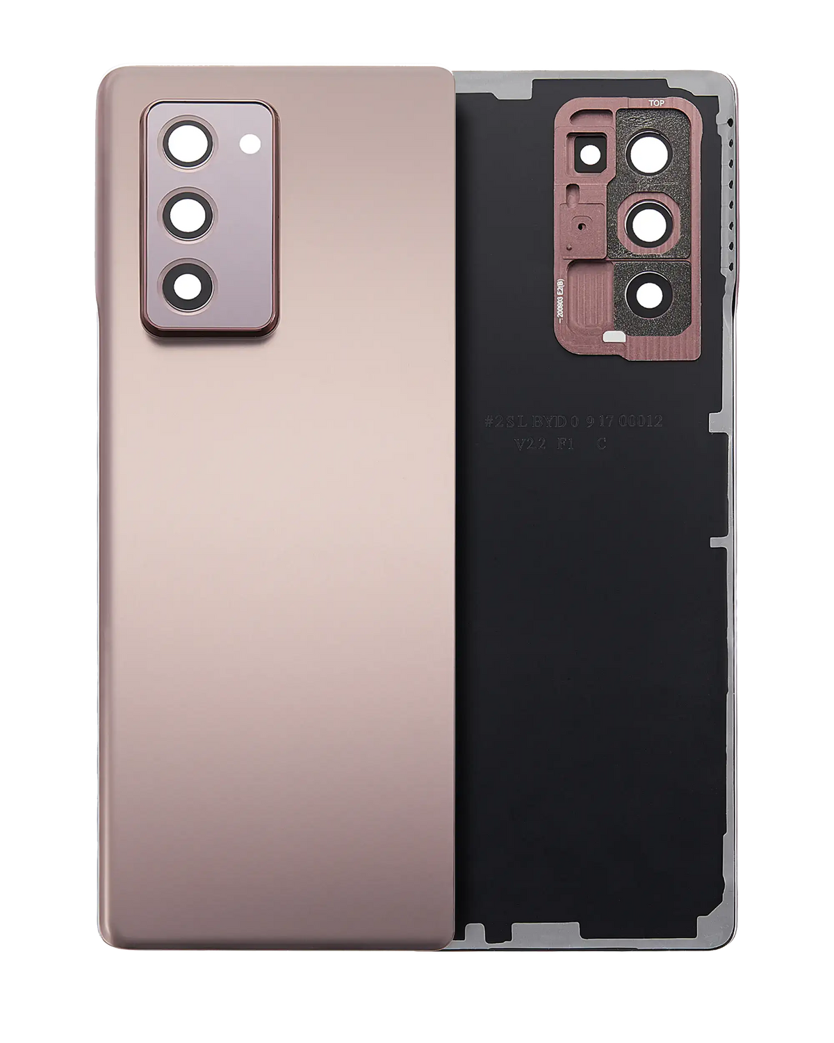 Back Cover Glass With Camera Lens Compatible For Samsung Galaxy Z Fold 2 5G (Service Pack) (Mystic Bronze)