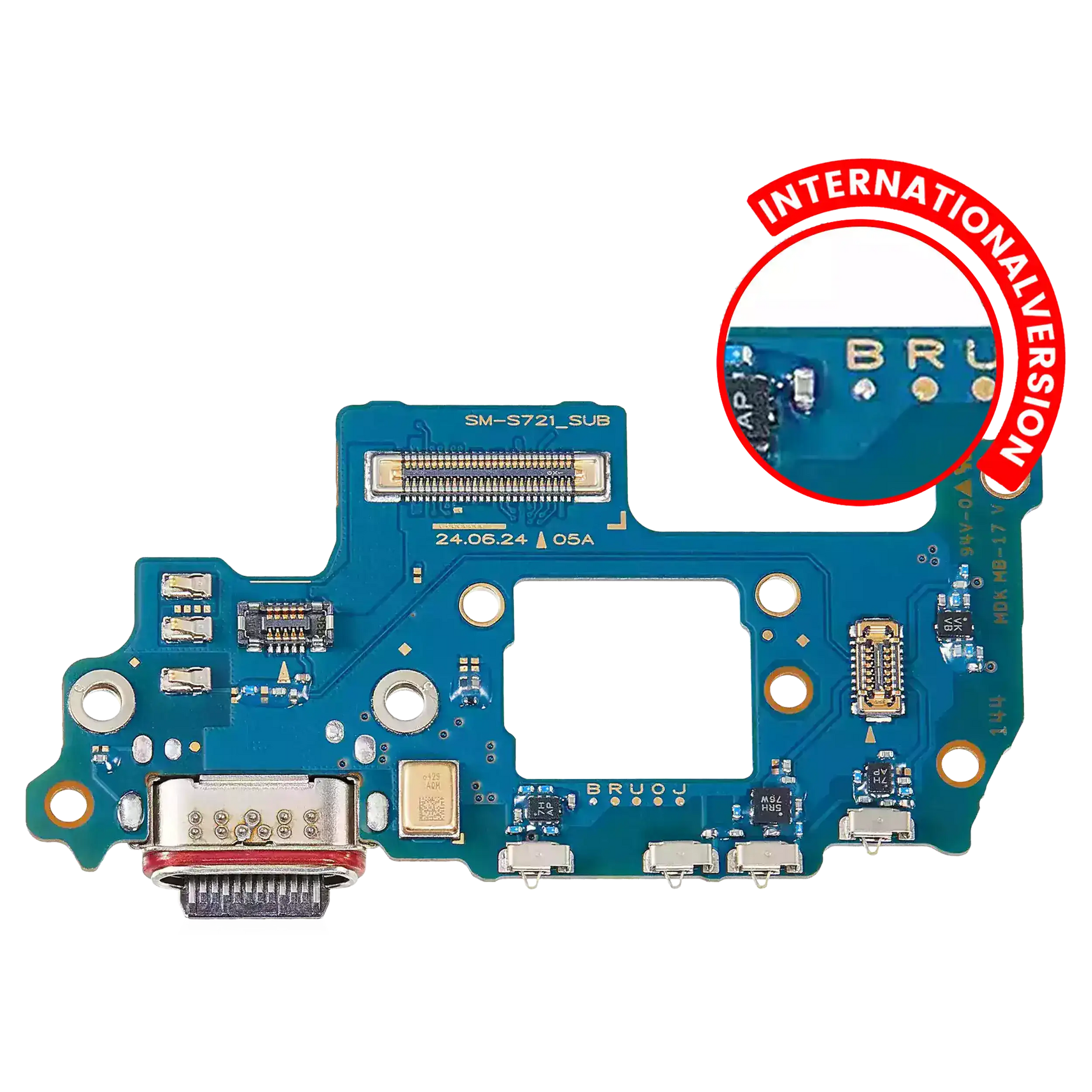 Charging Port Board Compatible For Samsung Galaxy S24 FE 5G (S721B) (International Version) (Premium)