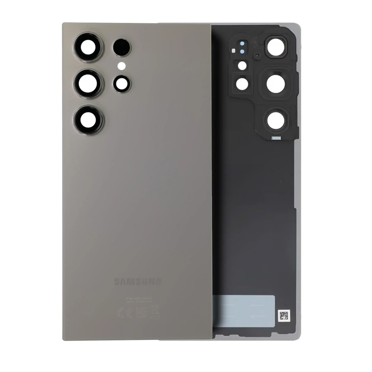 Back Cover Glass With Camera Lens Compatible For Samsung Galaxy S25 Ultra 5G Replacement (Service Pack) (Titanium Gray)